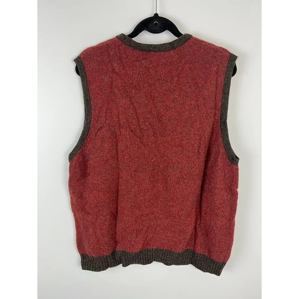 Men's Vintage Structure 100% Lambswool Sweater Vest XL